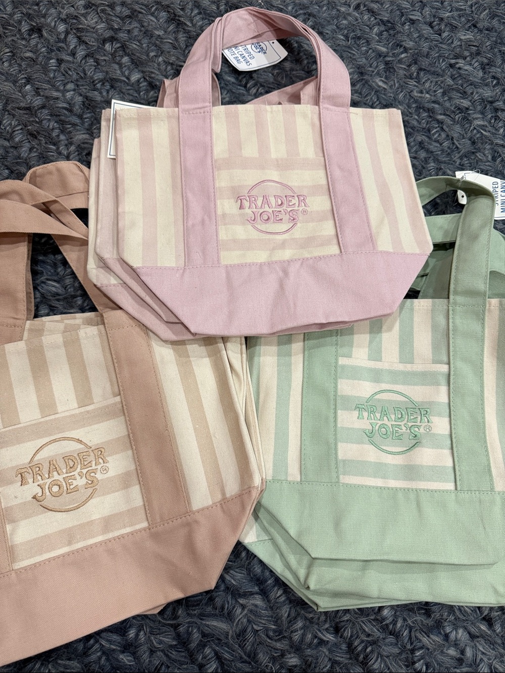 Trader Joe’s  Striped mini Canvas Tote Bag